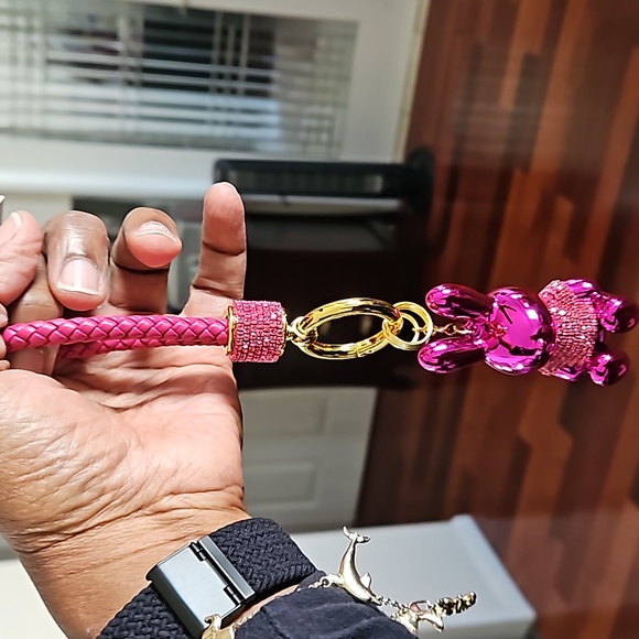 Accessories - Rhinestone Pink Bunny Key Chain/Handbag Charm